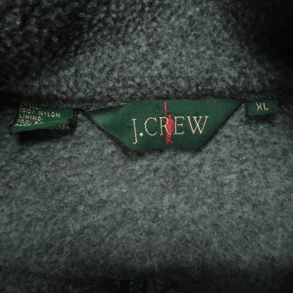 VINTAGE J Crew Pullover Mens XL Gray Oarsman Fleece Half Zip Pockets Sweater * - Picture 4 of 10